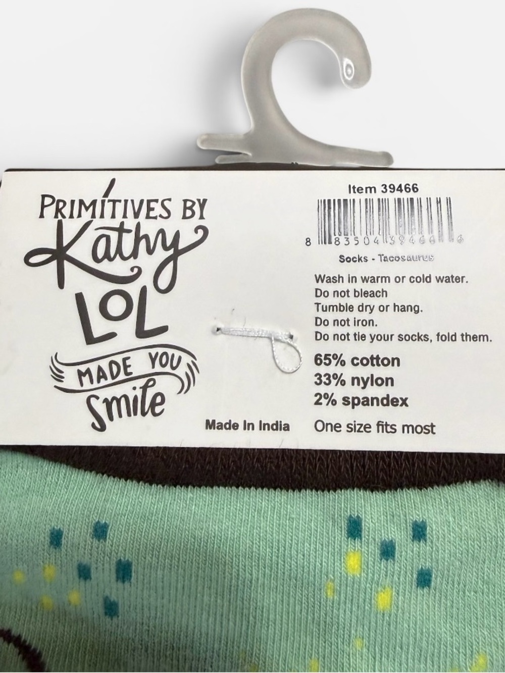 Primitives By Kathy Tacosaurus Era Crew Socks Taco Dinosaur Novelty NWT - Picture 4 of 5
